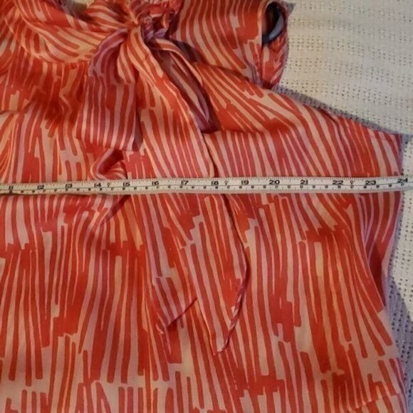 New York & Company Stretch‎ Vintage Look Tied Mock Neck Secretary SL Sz XL Tunic - Picture 7 of 8